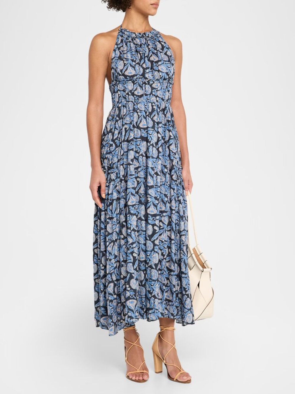 anelise halter midi dress